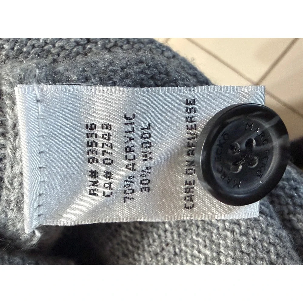 Marc Ecko Cut & Sew Mens Grey Wool Blend Corduroy Patch‎ Mock Neck Sweater XL